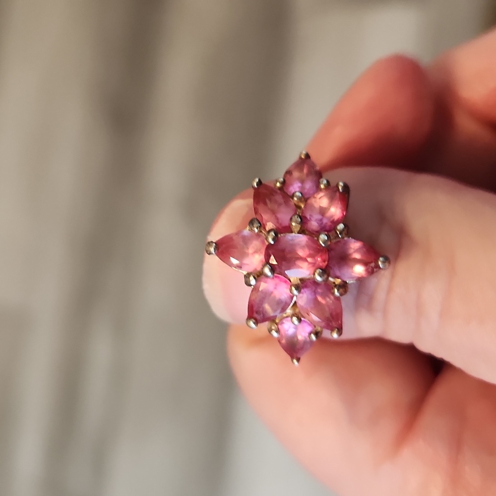 Pink Topaz and sterling silver ring size 6